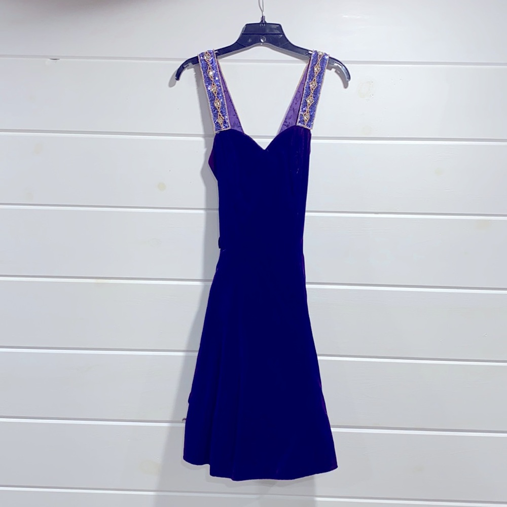 Junior size 7 purple velvet dress